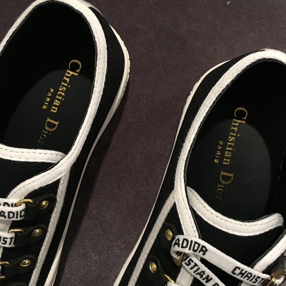DIOR WALK'N'DIOR SNEAKERS BLACK COTTON CANVAS - Picture 3 of 8